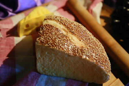 On the table bread and cheese