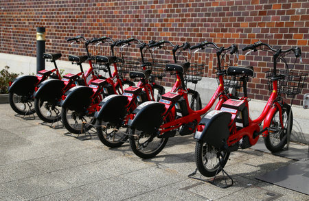 Bicycle rental place in Japan