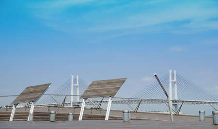 From the pier in the Harbour Bridge and the blue skyの写真素材