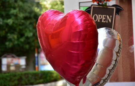 Heart-shaped balloonsの写真素材