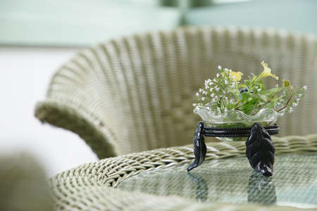 Flowers on the table in the room decorationの写真素材