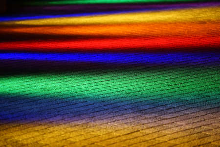 The colorful light which was lighted up by the ground of the open spaceの写真素材