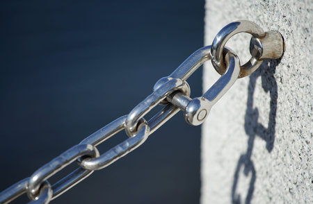 Chain fence hung on a pillar