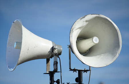 Outdoor speaker for blue sky dayの写真素材