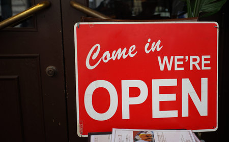 Opening guidance signboard of the storefront