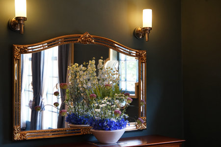 The flower which was displayed on the dressing table of the room