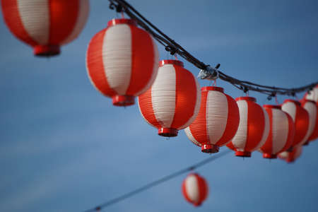 Lanterns of the summer festival of Japanの写真素材