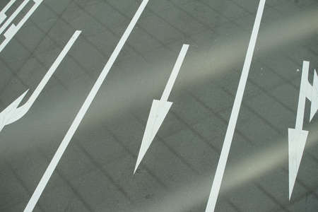 Arrow of the road marking of the Japanese roadの写真素材