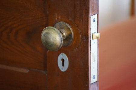 Knob of the old door of the room