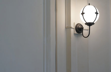 Spherical shape light on the wall of the room
