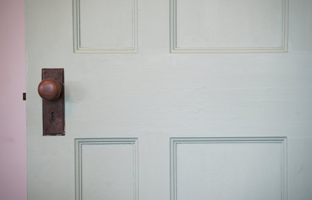 The door knob at the entrance of the roomの写真素材