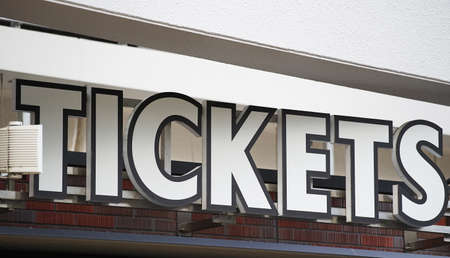 Sign in English letters at the ticket officeの写真素材