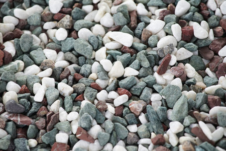 Pebbles on the ground at the entrance to the houseの写真素材