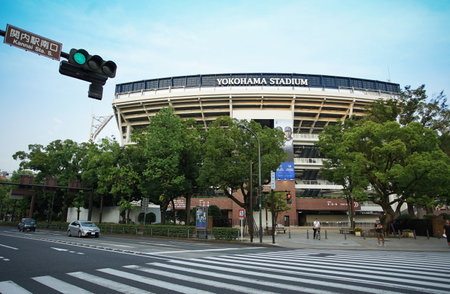 Foreground view of the baseball stadium in Yokohama, Japanのeditorial素材
