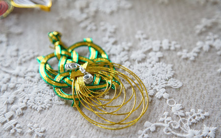 Beautiful mizuhiki displayed as a gift for Japan celebrationsの写真素材