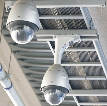 CCTV security camera or surveillance system in office building, stock photoの写真素材