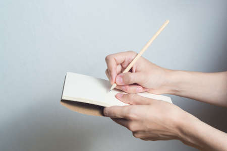 hand writes on a sheetの写真素材