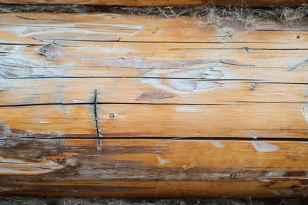 Roman numeral one on wooden background with copyspace