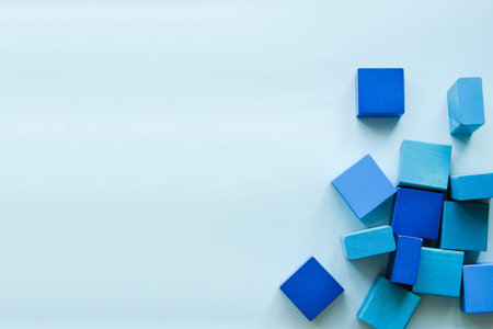 Toy cubes as the material for building an abstract city