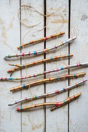 DIY colorful wood background for any holidayの写真素材