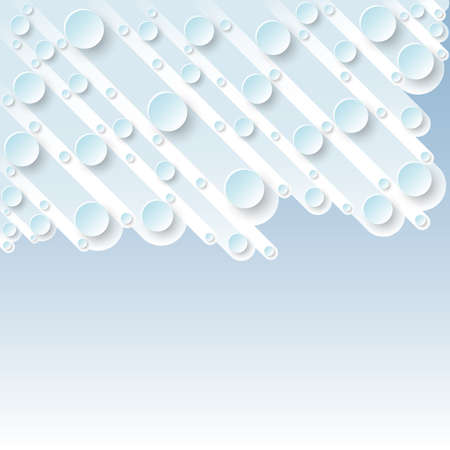 falling snow or water drops of paper effect rounded landscape design for winter or spring backgroundのイラスト素材