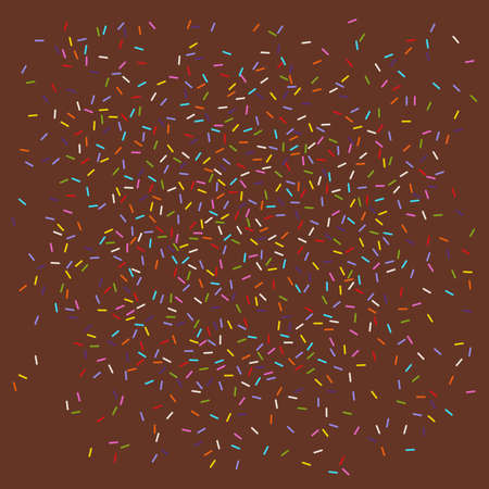 flat colored vector cream texture sprinkles topping as sweet bakery or confetti on  chocolate backgroundのイラスト素材
