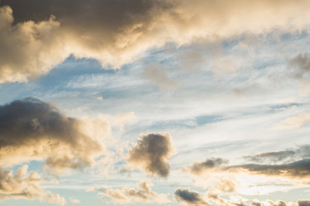 sunset sky with the color dramatic clouds