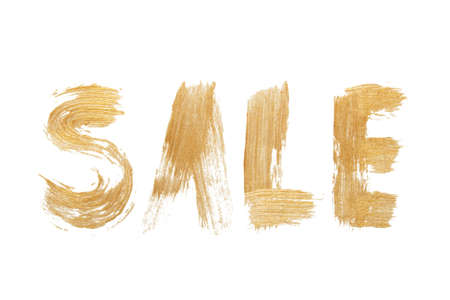 illustration of gold smear text lettering saleの写真素材