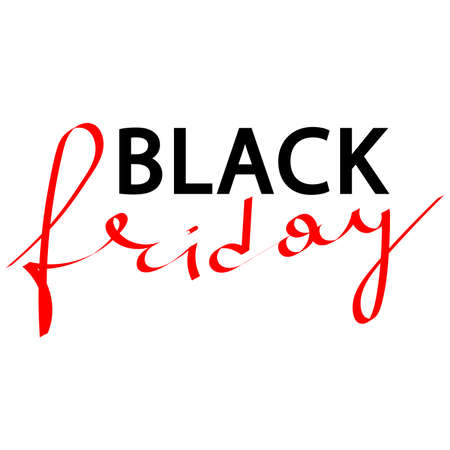 handlettering vector illustration inscription of black friday for design of banners, cards, flyers, posters, prints, brochuresのイラスト素材