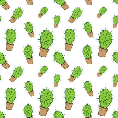 Green cactus  pattern for wallpaper