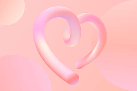 heart shape in modern minimal multicolor vibrant liquid fluid gradient style colors. stock vector illustration clipartのイラスト素材