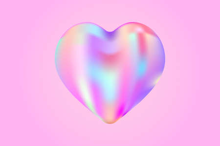 holographic fluid liquid heart. stock vector illustration clipartのイラスト素材