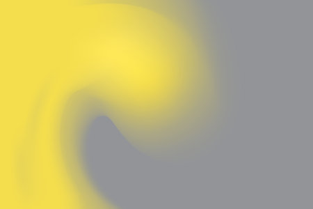 abstract 3d fluid liquid wave with Illuminating yellow color on ultimate gray background, trendy colors of the year 2021 for design, stock vector illustration backdropのイラスト素材