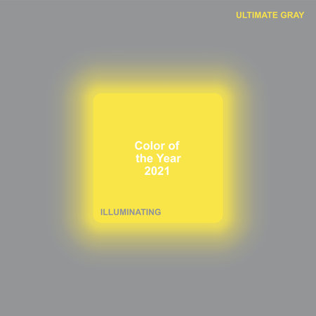 glowing yellow square button in trendy illuminating color of the year 2021 on ultimate gray background, stock vector illustration clip artのイラスト素材