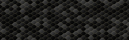 black and gold gradient color wave seamless pattern background, line geometric texture, minimal design style, stock vector illustration panoramic backdrop for social media header, banner, linkのイラスト素材