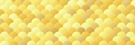 Shiny gold gradient color circle seamless pattern background, line geometric luxury texture, minimal design style, stock vector illustration panoramic backdrop for social media header, banner, linkのイラスト素材