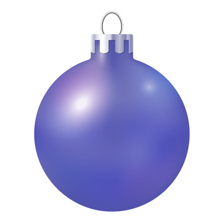 christmas ball with very peri color, trendi violet, purple, blue, red gradient colors of the 2022 year, stock vector illustration clip art isolated on white backgroundのイラスト素材