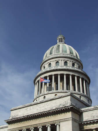 Havana's Capitol dome against a blue skyの写真素材