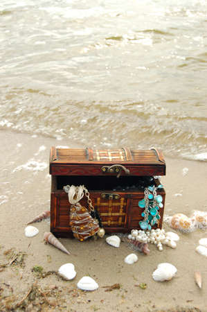 Box with treasureの写真素材