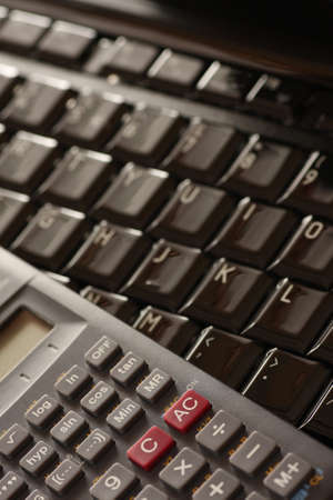 Calculator on laptopの写真素材