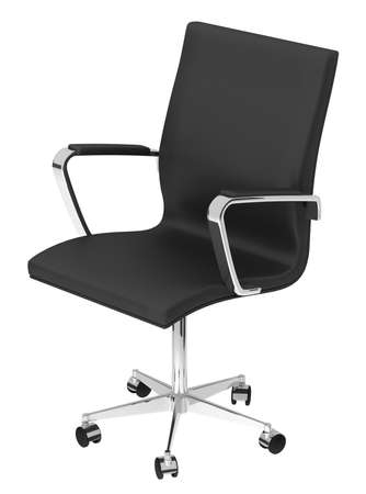 Black office chair on white backgroundの写真素材