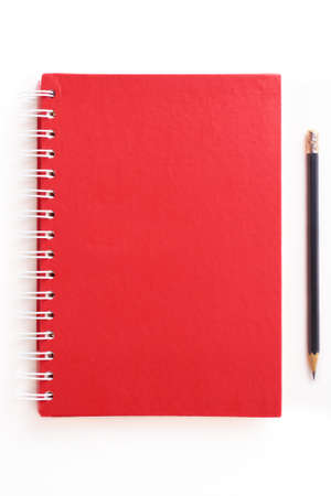 Red Blank Diary With Black Pencilの写真素材