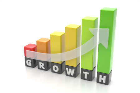 Growth graph barsの写真素材