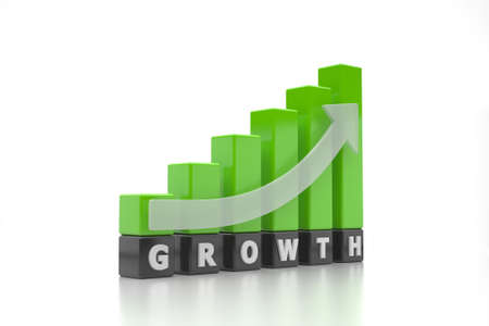 Growth graph barsの写真素材