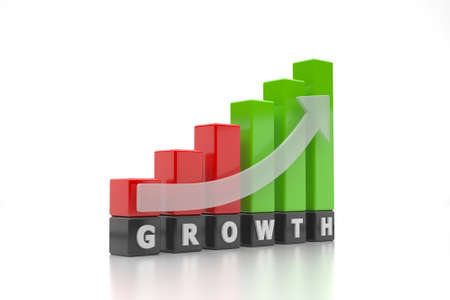 Growth graph barsの写真素材