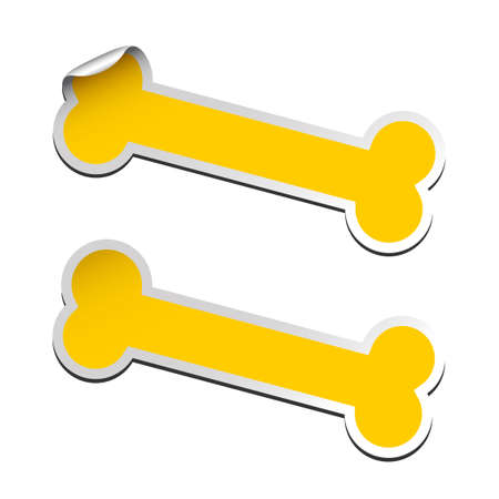 Food for pets dogs and cats stickers bone symbol label design set on white background.のイラスト素材