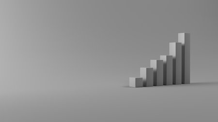 Business Graph Bar step to growth success 3d render creative conceptの写真素材