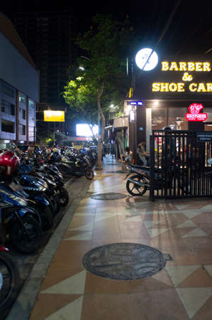 sidewalk at tunjungan streetの写真素材