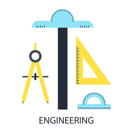 illustration of engineering flat design concept.のイラスト素材