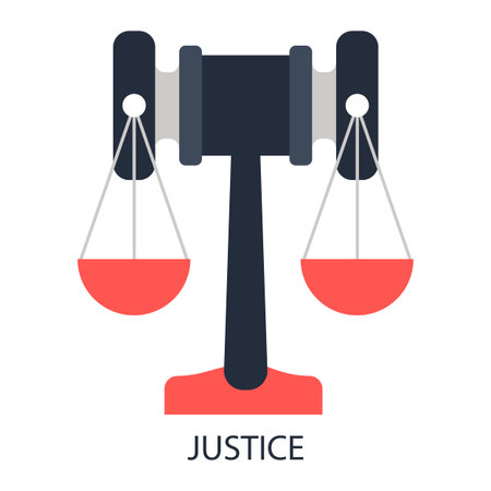 Main simbols of justice - gavel and scales.のイラスト素材
